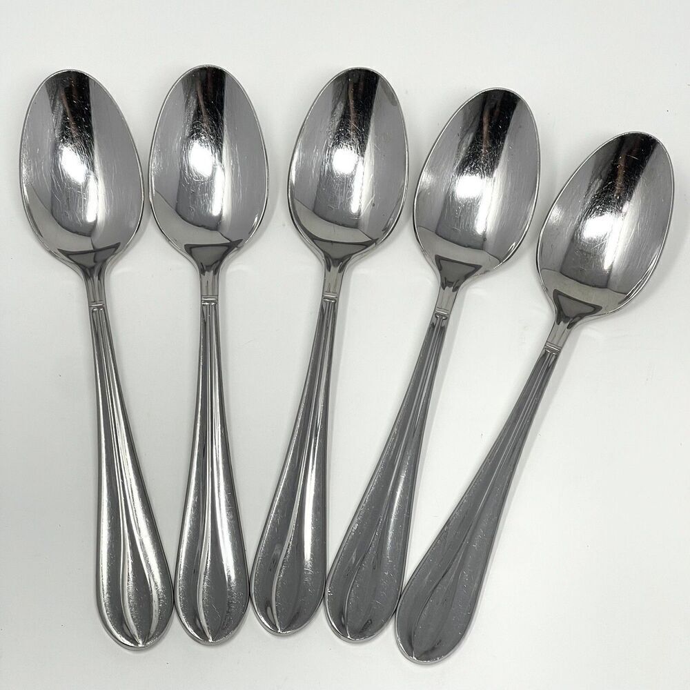 Retroneu Villa Stainless Place Soup Dinner Spoons 7.5” Set Of 5 Discontinued